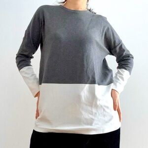COS LONG SLEEVES COLORBLOCK HEAVYWEIGHT TEE - M